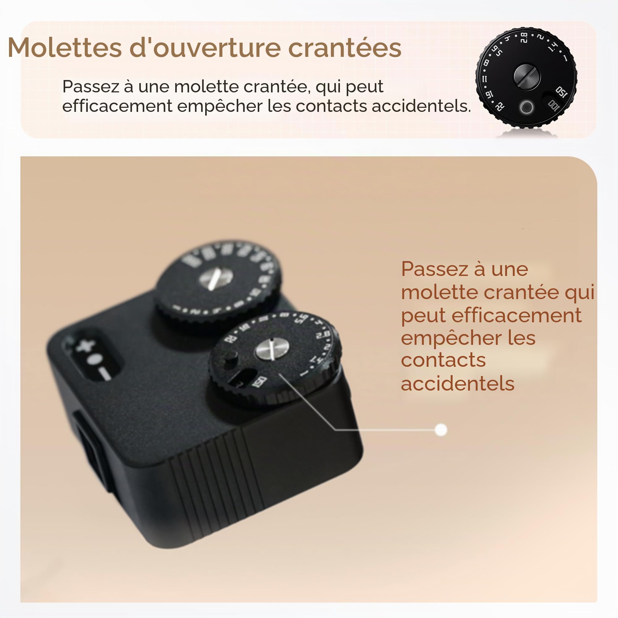 TTArtisan Light Meter II Génération Upgrade Compteur de lumière à Deux Cadrans pour la Photographie avec Monture à Sabot Froid Compatible avec Divers appareils Photo (Aluminium Noir)