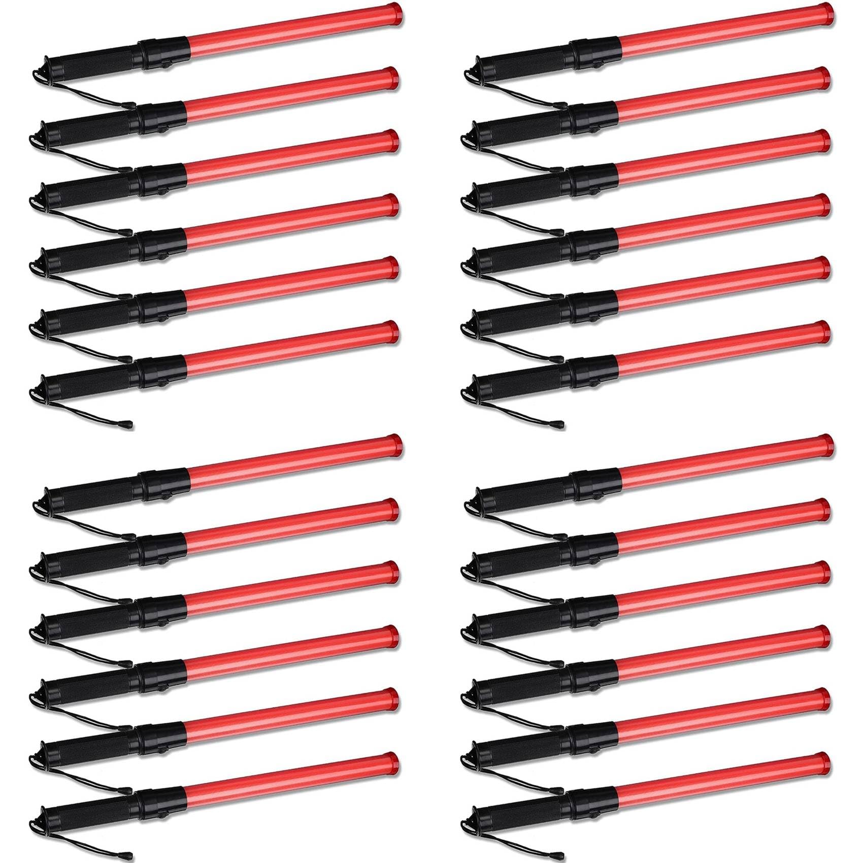 Jnchdghwa Red 24 Pieces 41Cm Signal Traffic Wand Safety Traffic Wand Lighted Led Traffic With 2 Flashing Patterns
