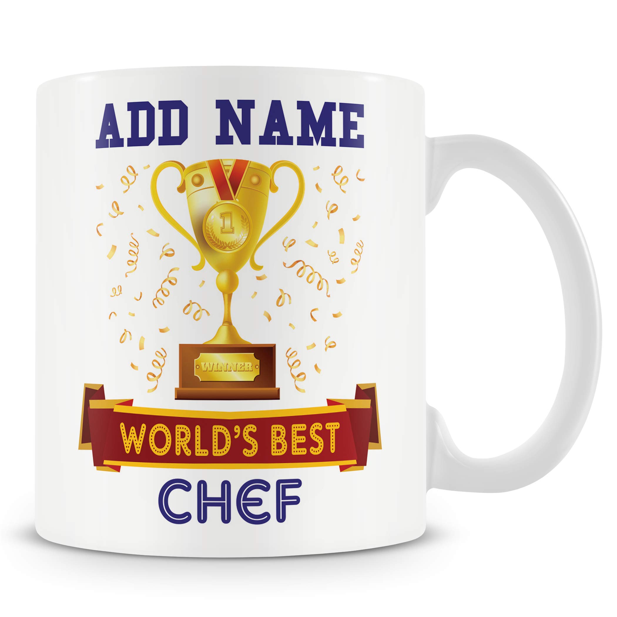 Chef Mug - Worlds Best Mug Gift - Customise with Name - Blue