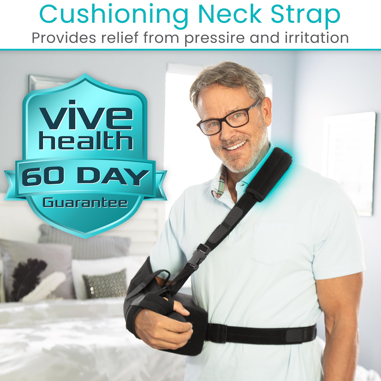 Vive spalla abduction sling - immobilizer per lesioni support - sollievo dal dolore del braccio cuscino per cuffia dei rotatori, sublexion, chirurgia, dislocated, broken arm - brace nero