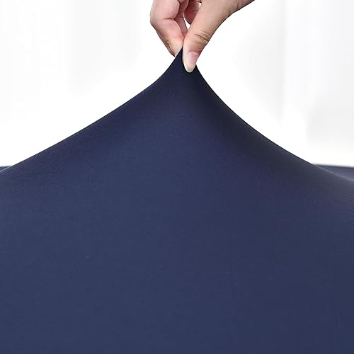 Miniatura 5 de Monibana Mantel redondo ajustable con bordes elásticos para mesas redondas, funda de mesa redonda elástica de elastano de 48 pulgadas para el hogar,