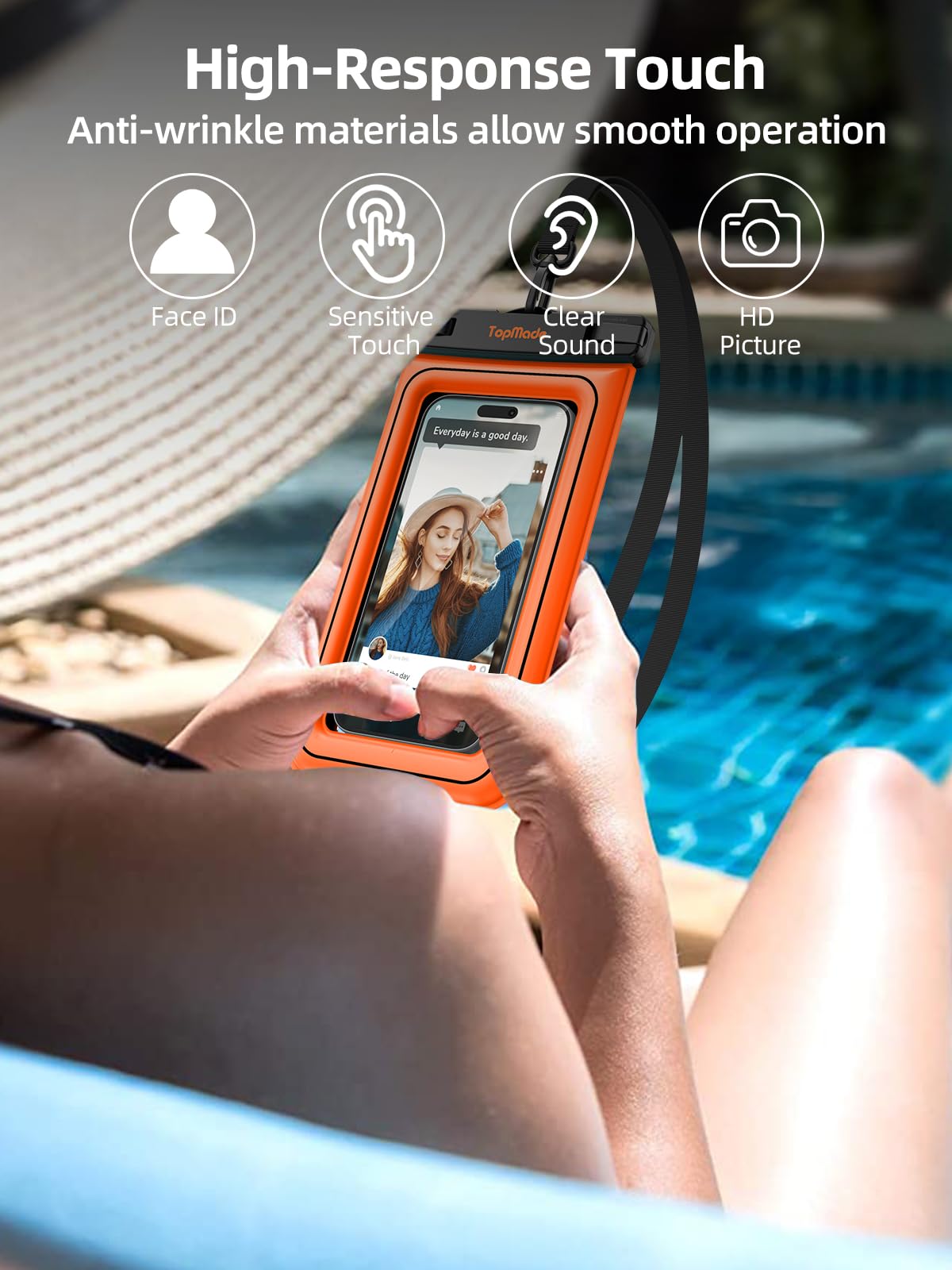TopMade Paquete de 2 fundas flotantes impermeables para teléfono, IP68, para playa, kayak, crucero, viajes, bolsa seca para iPhone 17, 16, 15 Pro Max, Samsung S26 Ultra de hasta 7 pulgadas, color