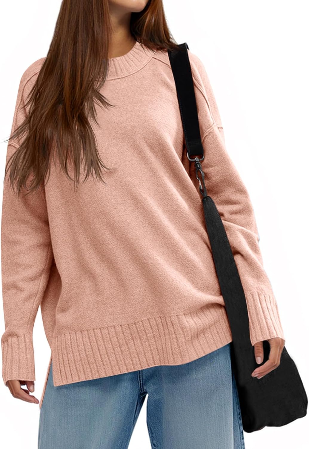Cicy Bell Womens Oversized Sweaters Casual Long Sleeve Knit Pullover Tops Crewneck Trendy Slouchy Fall Tunic Tops