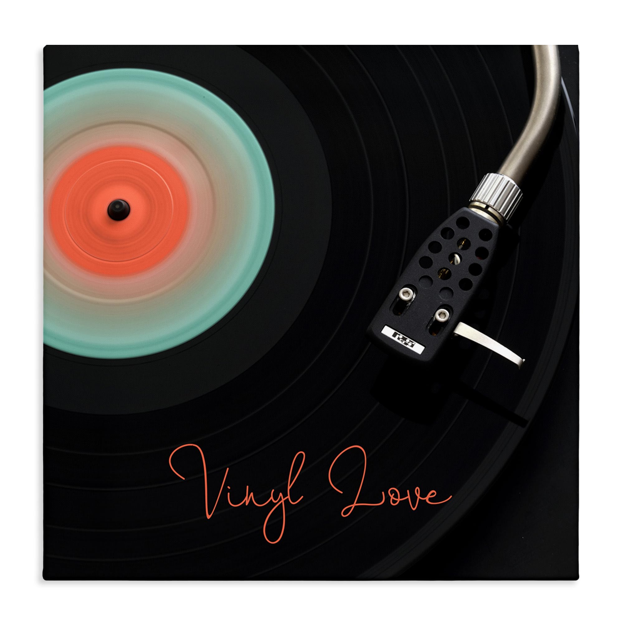 Stupell Industries Unframed 'Spinning Record Vinyl Love', Canvas Art, 17 X 17 Inches, Easy To Hang And Sturdy, Made In Usa, By Tom Quartermaine