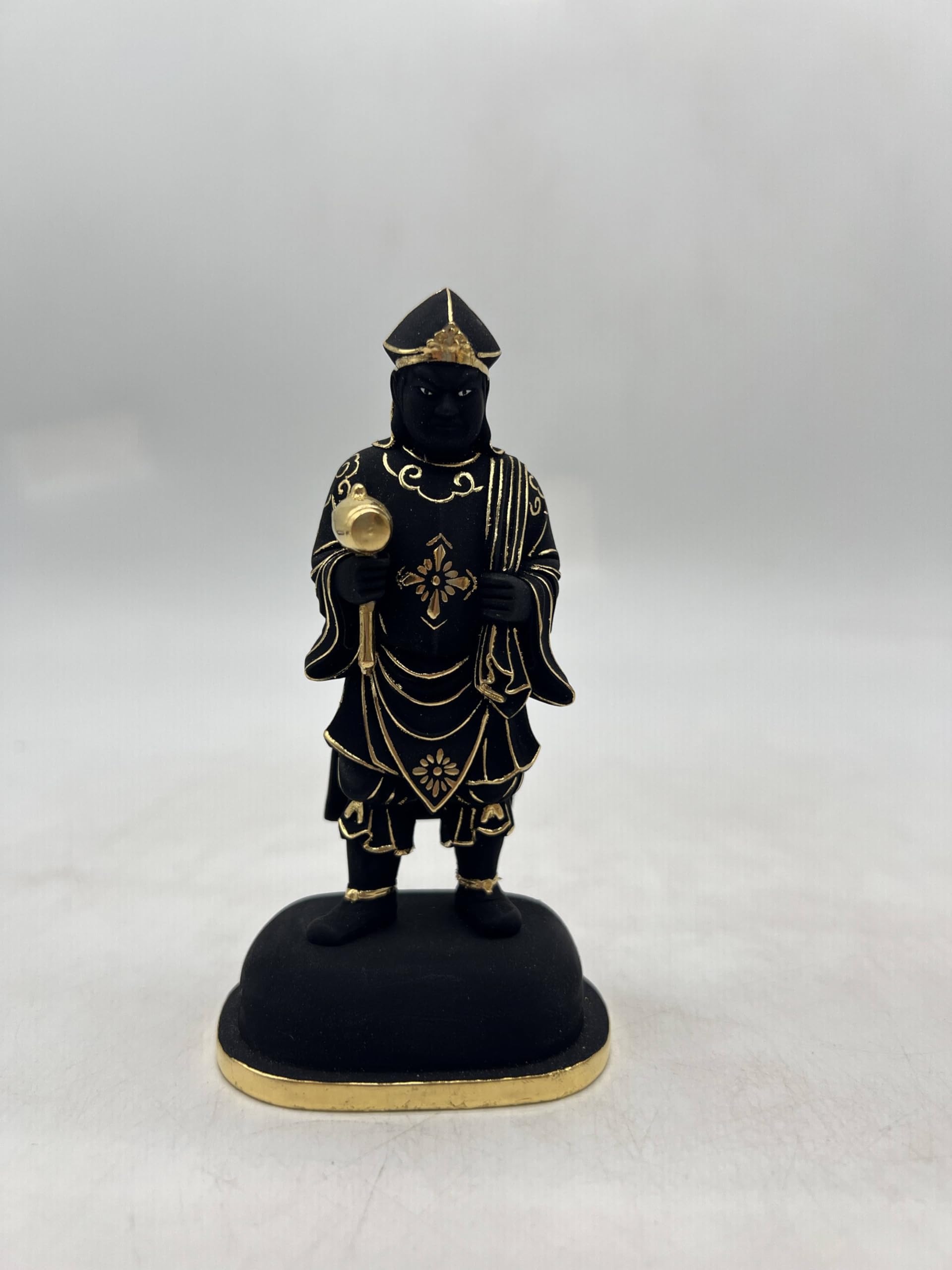 決算特価中　縁起物 木彫り★大黒天像★全高 約50cm 極上彫り 仏像 木彫り 大黒様 置物 縁起 七福神 大黒天 金運
