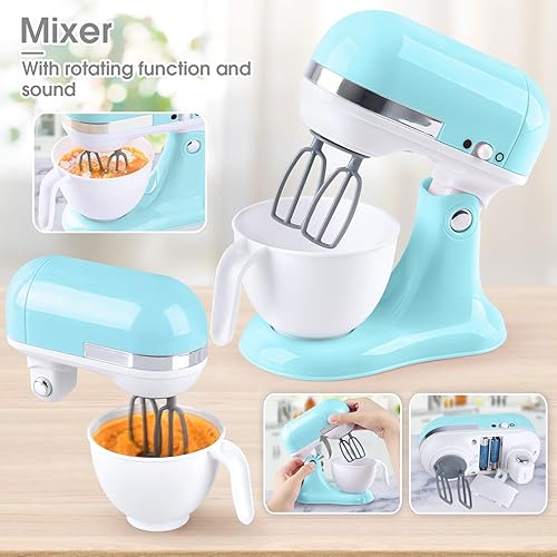 Vista 20 de Juguetes para electrodomésticos de cocina, juego de accesorios de cocina para niños, juguetes de cocina de simulación para niños de 4 a 8 años, Rosa