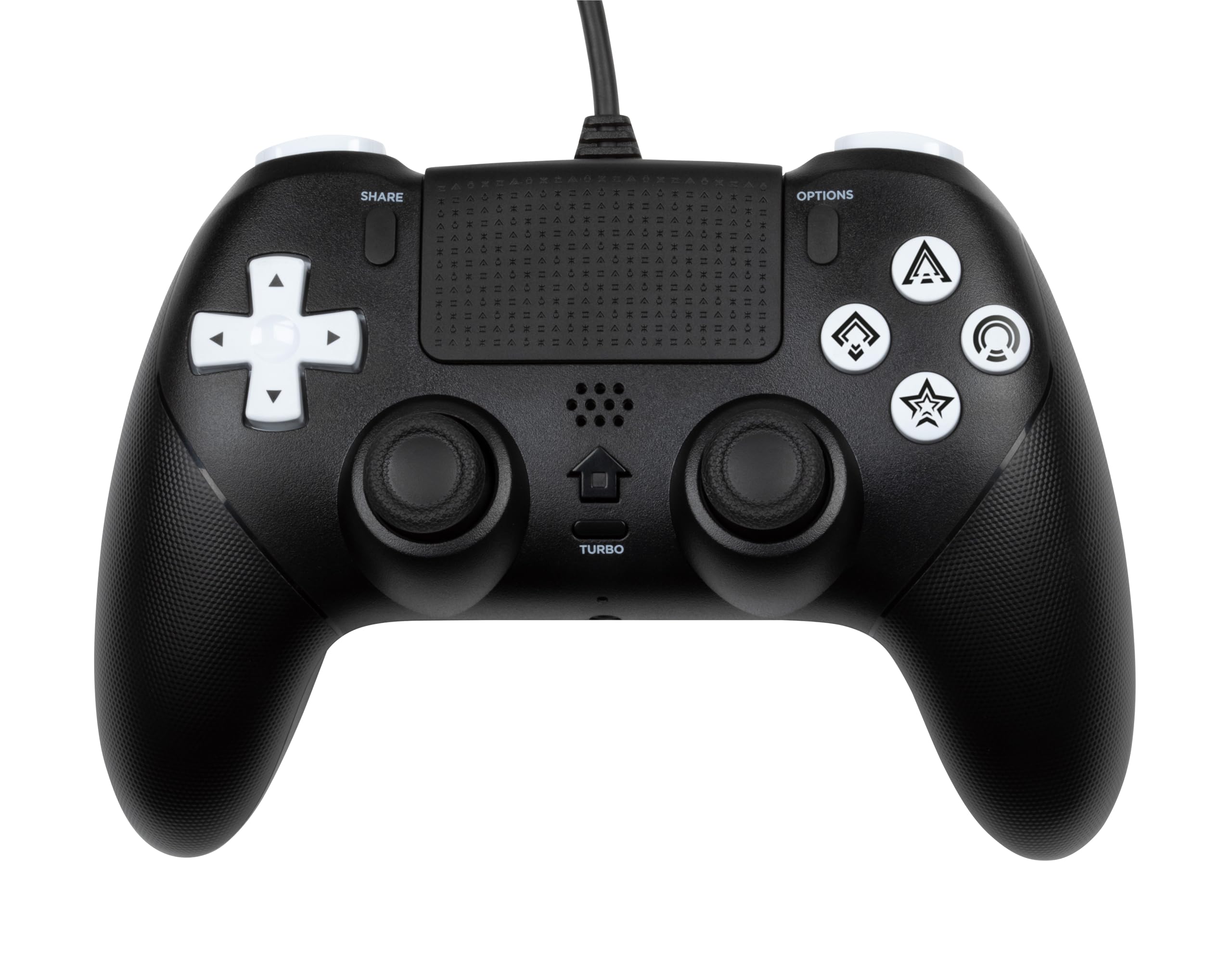 Konix Controller cablato per PS5 - Touchpad - Vibrazione - Altoparlante - Porta per cuffie - Funzioni Turbo e Auto - Pulsanti macro programmabili - Nero