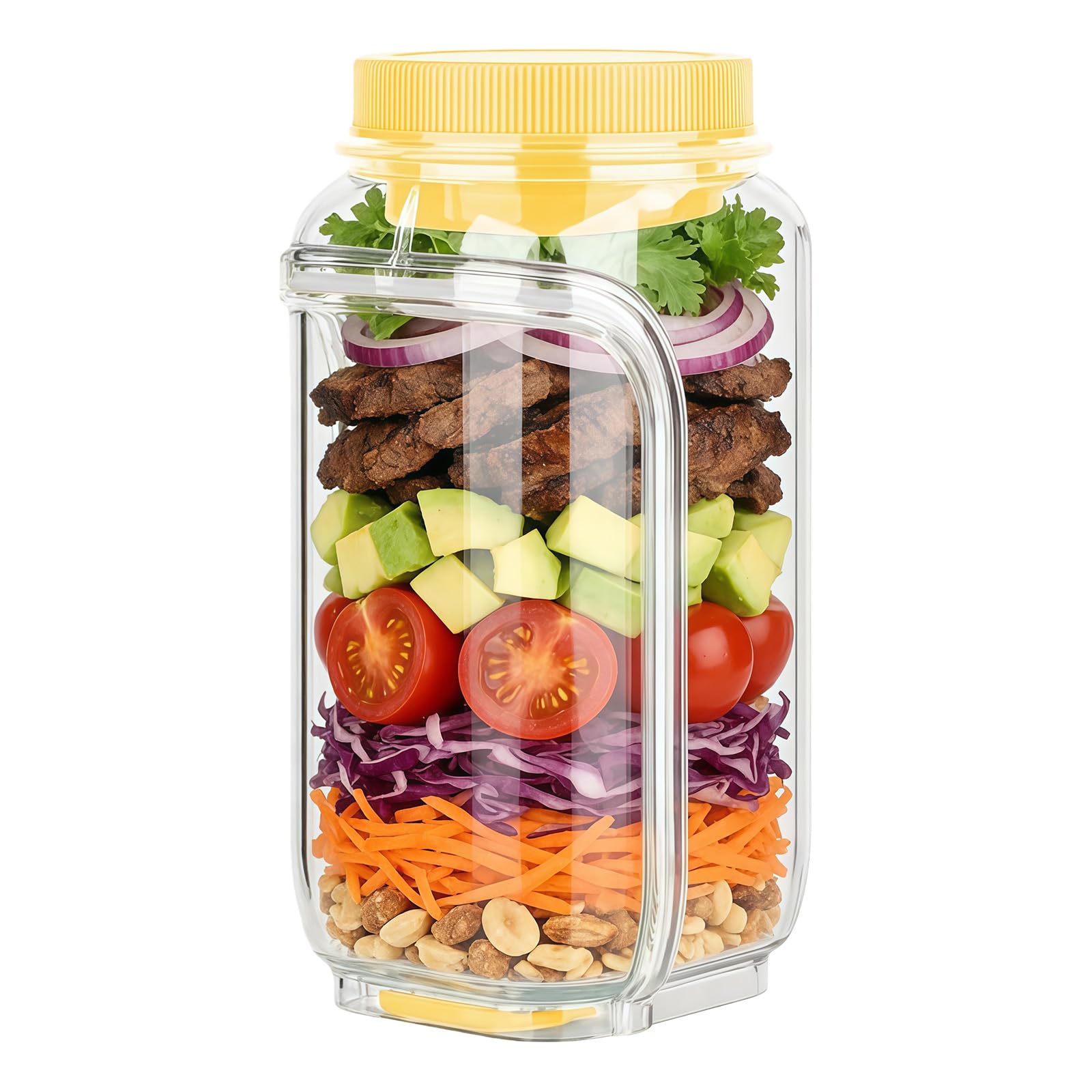 Kangnice Practical Food Storage Container for Meal Preparation Stackable Shape and Seal Maintain Ingredient Freshness Salad Container