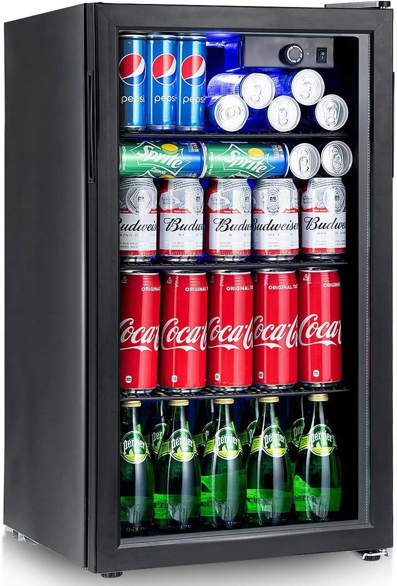 COSTWAY Beverage Refrigerator and Cooler, 120 Can Mini