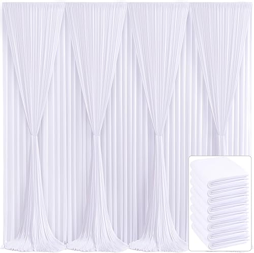 Cortina de fondo blanca para fiestas, bodas, sin arrugas, 40 x 10 pies, para baby shower, revelación de género, cumpleaños, fotografía, tela de