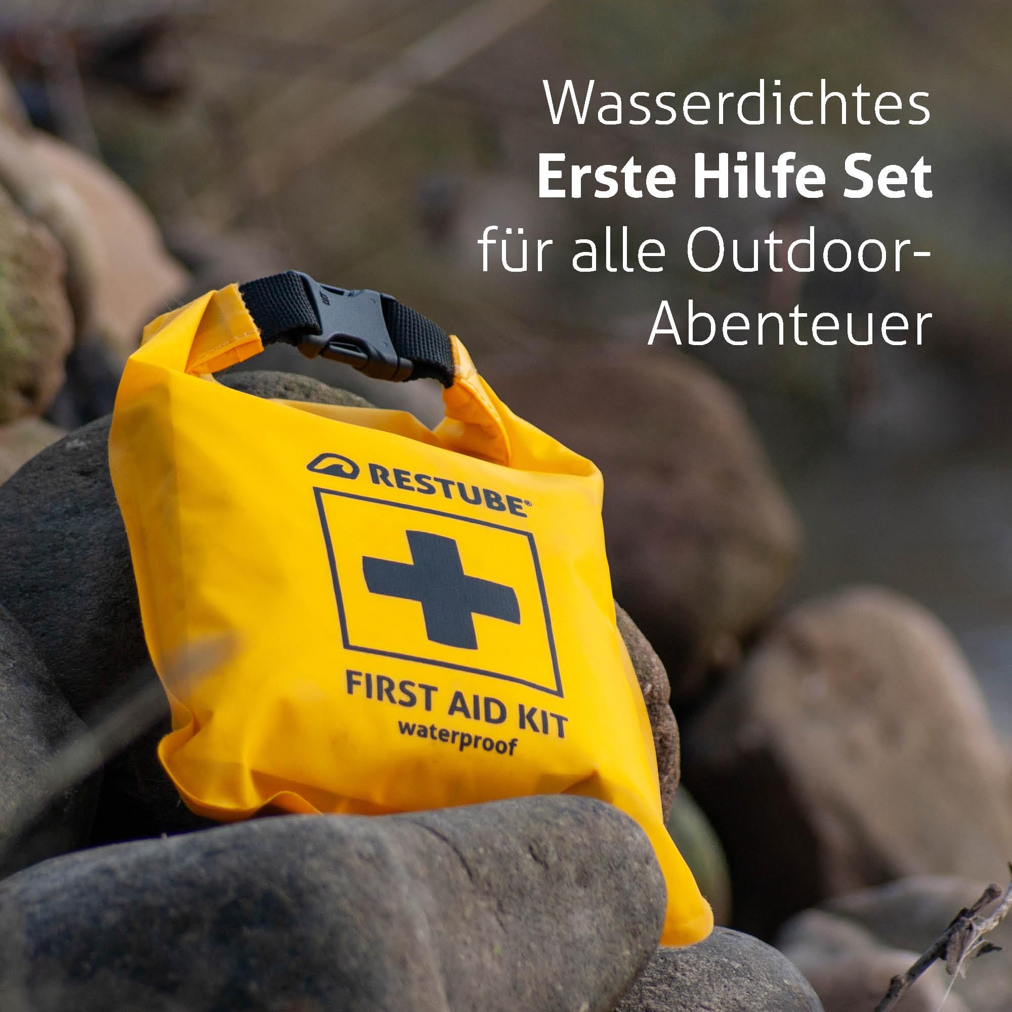 Restube Erste Hilfe Set - für Wassersport Und Outdoor - Wasserdichtes Verbandskasten, Reise Gadgets Für Reise, Camping, Wandern, Kinder, Auto, Fahrrad - Travel Essentials, First Aid Kit 33 Stück