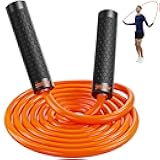 Jump Rope, Weighted Jump Rope for Men Women, Adjustable 1lb Heavy Skipping Ropes, Suitable for Boxing, Cardio, Home Fitness, Training Muscle, Home Gym Workout Equipment for Full Body Exercise