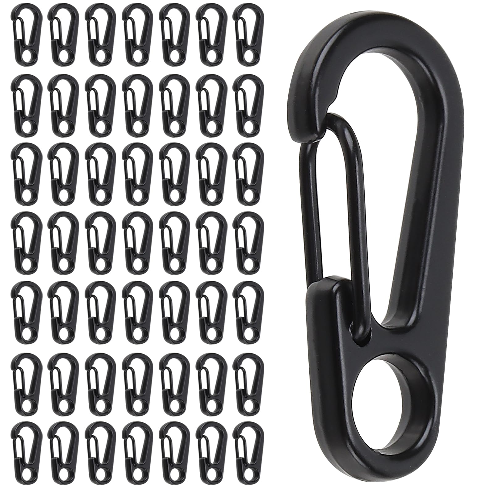 JEUIHAU 50 PCS 3.3 CM Mini Carabiner Clips, Metal Keyring Snap Clip, Small Carabiner Snap Hook for Keys, Backpack, Camping, Travel, Hiking
