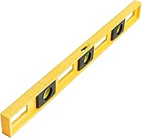 Mayes 10101 24-Inch Polystyrene Level - Made in USA, Impact-Resistant Frame, 3 Precision Vials, 0.001" Accuracy, Non-Scratching Yellow Tool