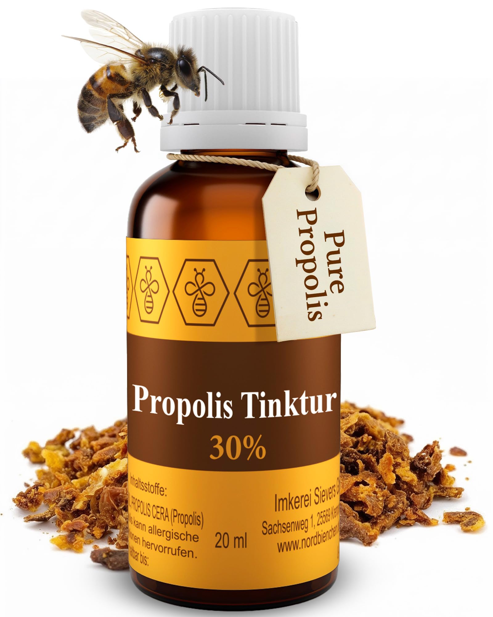20 ml de tintura de propóleos con 30% de propóleos directamente del apicultor