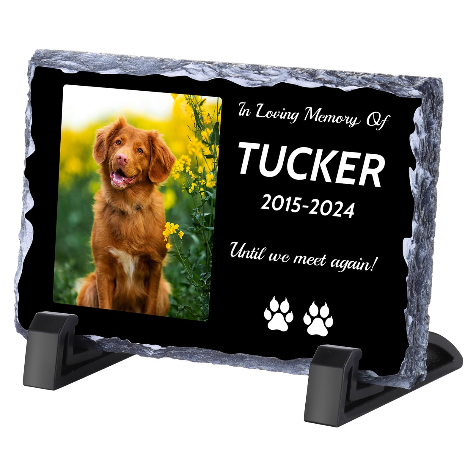 WACAR Dog Memorial Gifts for Loss of Dog, Personalised Pet Memorial Picture Frame Plaque, Dog Memorial Stone, Pet Loss Gifts, Cat Memorial Gifts, Gifts for Cat Lovers, Cemetery Decorations for Grave