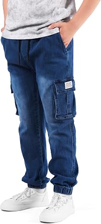 natust boys' cargo trousers children's leisure trousers with elastic waistband