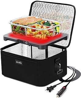 Aotto Portable Oven, 12V, 24V, 110V Food Warmer, Portable Mini Personal Microwave Heated Lunch Box Warmer for Cooking and ...