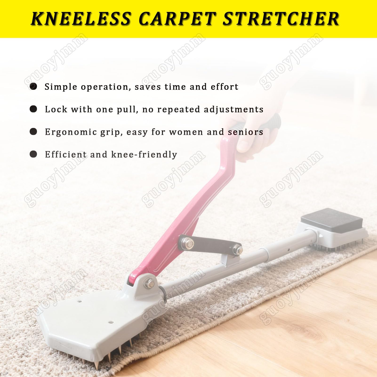 Kit d'outils de montage de tapis avec poignée en caoutchouc souple et pinces pour la maison et le bureau
