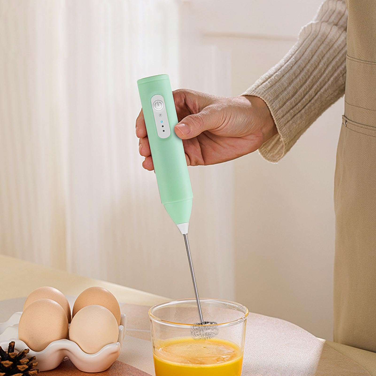 Espumador de leche de mano recargable | Batidor eléctrico para espuma de café | Espumador de leche eléctrico de 3 velocidades, utensilios de cocina, espumador de leche fácil de usar para lattes con