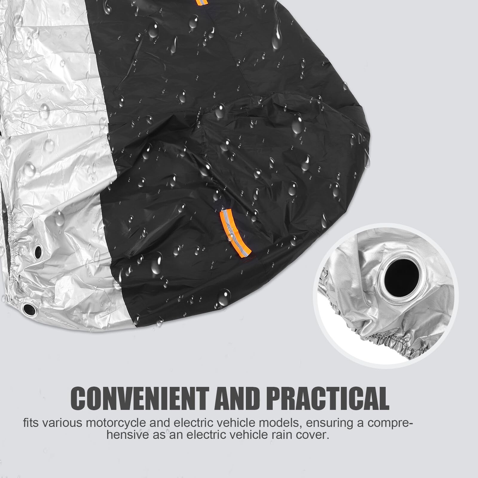 STOBAZA Housse Moto XXL Oxford Imperméable Anti-UV Coupe-Vent avec Bande Réfléchissante Protection Pluie et Poussière pour Scooter Moto Électrique et Vélo Extérieur