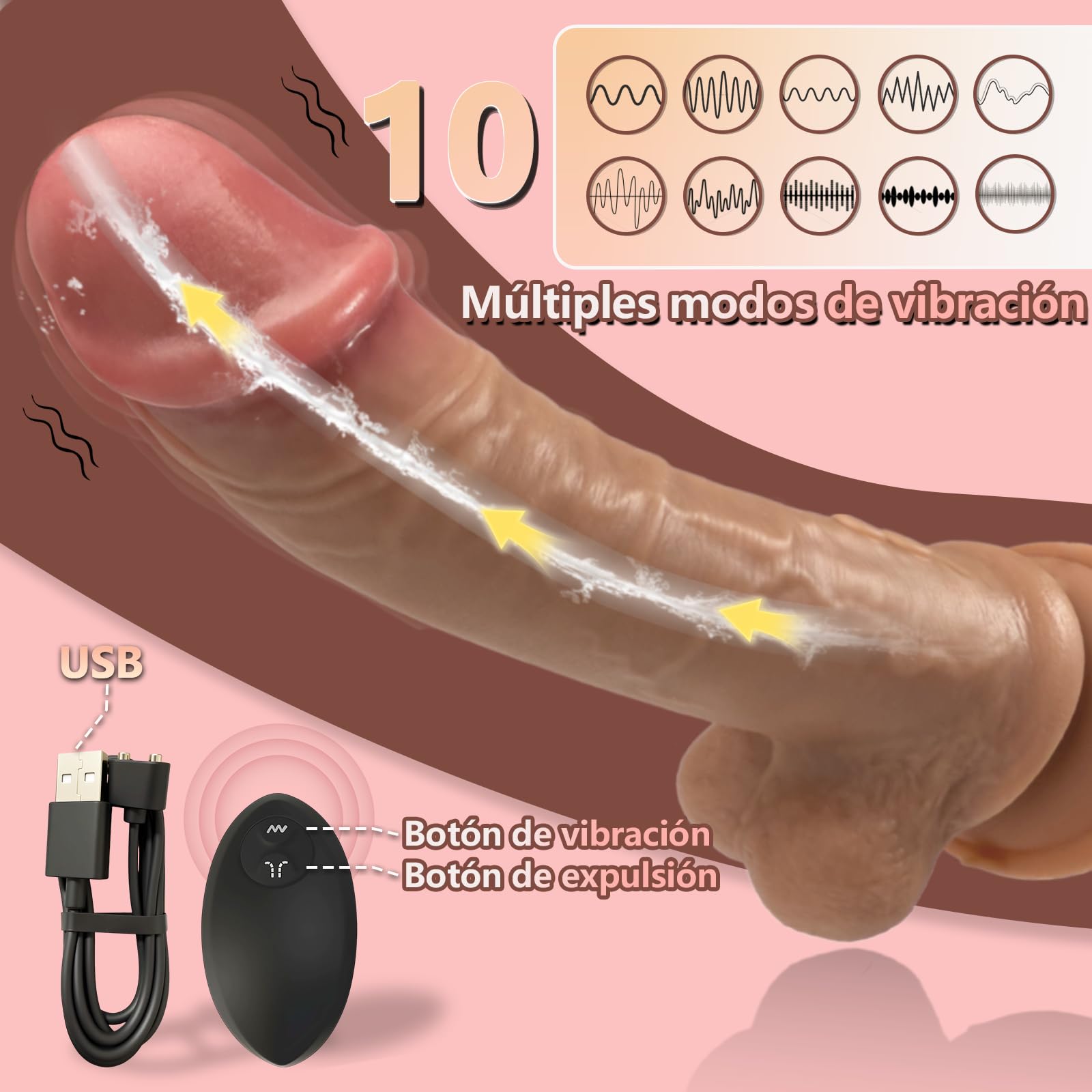 Dildo Realista Vibrador con Función de Pulverización de Agua Vibradores Anales Consoladores.. para Mujer Juguetes Eróticos Realisticos Consolador Anal Vibradorador Clítoris con 10 Vibraciones Mujer