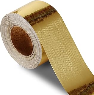 Brushed Gold Peel and Stick Wallpaper Border, PVC Self Adhesive Removabl...