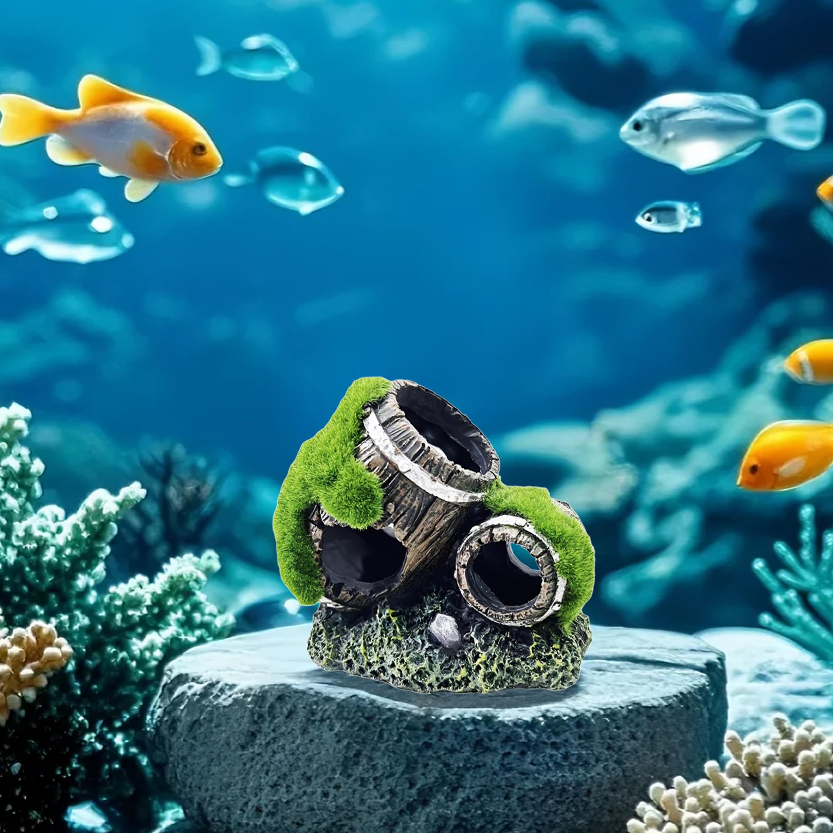 Acquario Grotta in resina per pesci e gamberetti