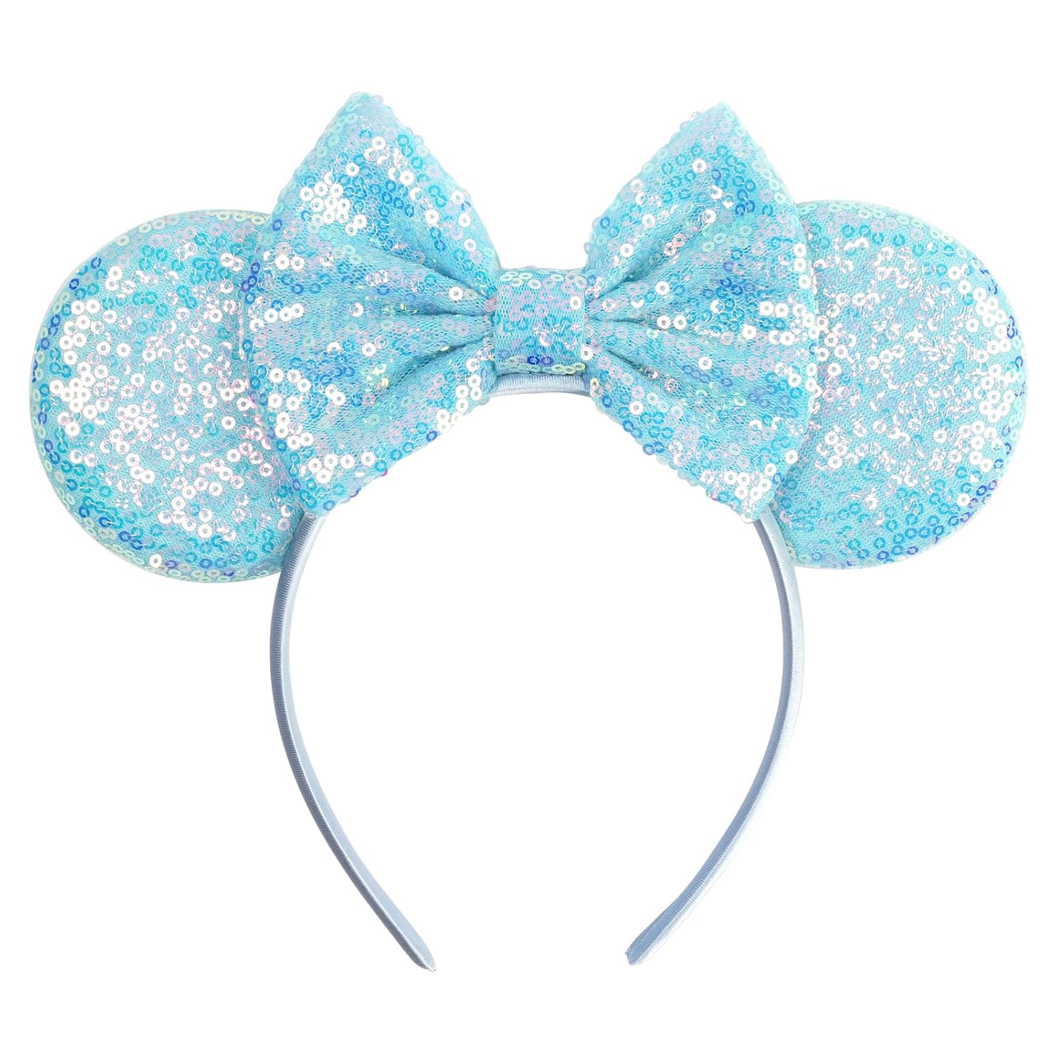 Mouse Ears Headband for Women, Pearl Hairbands Bow Headbands Princess Party Decorations Cosplay Costume Accessory (Colorful)