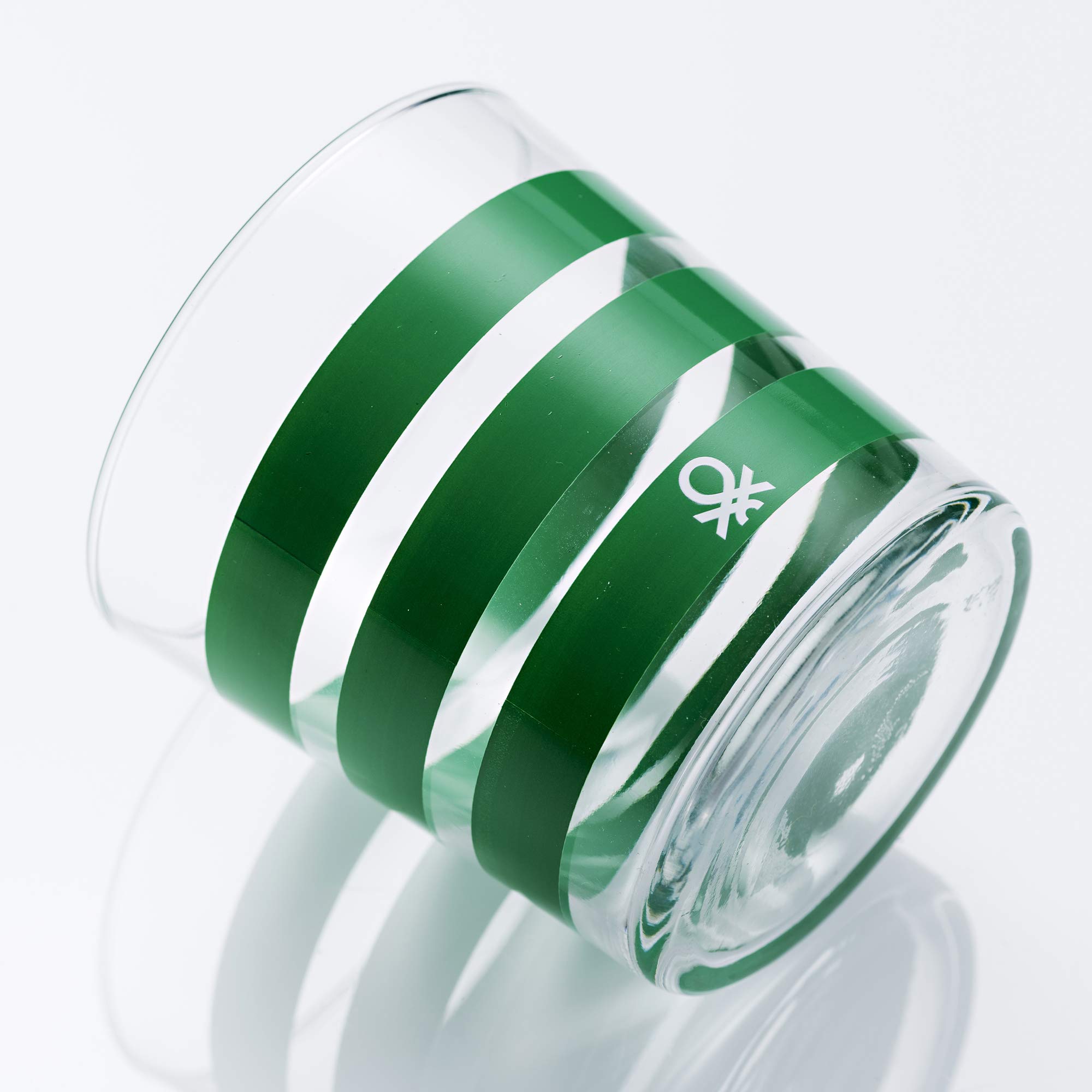 United Colors of Benetton PK2002 Glaswaren-Set, 12 Stück, dekoriert, 33 cl, Glas, gestreift, mehrfarbig