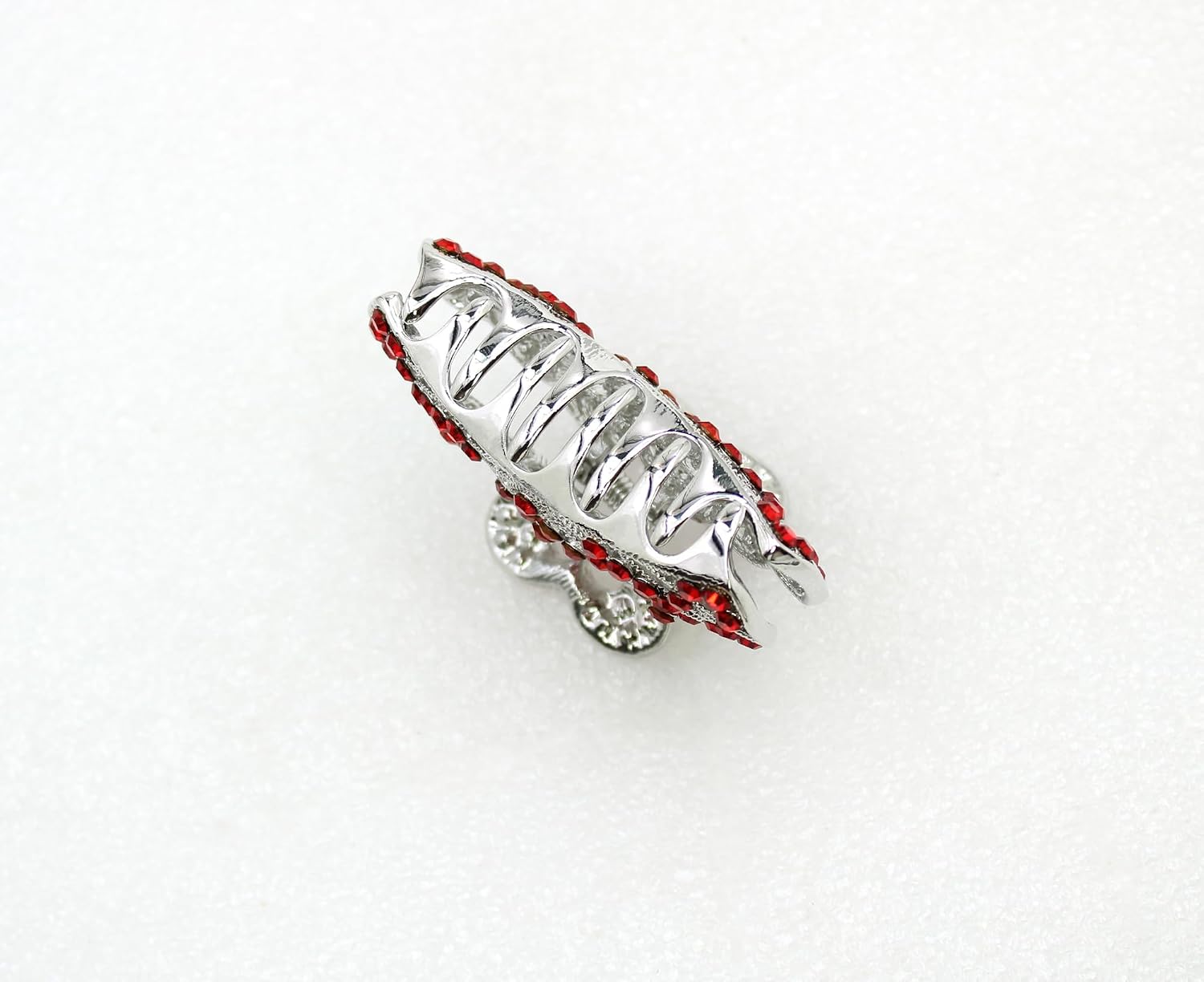 Faship Gorgeous Red Rhinestone Crystal Floral Hair Claw Clips