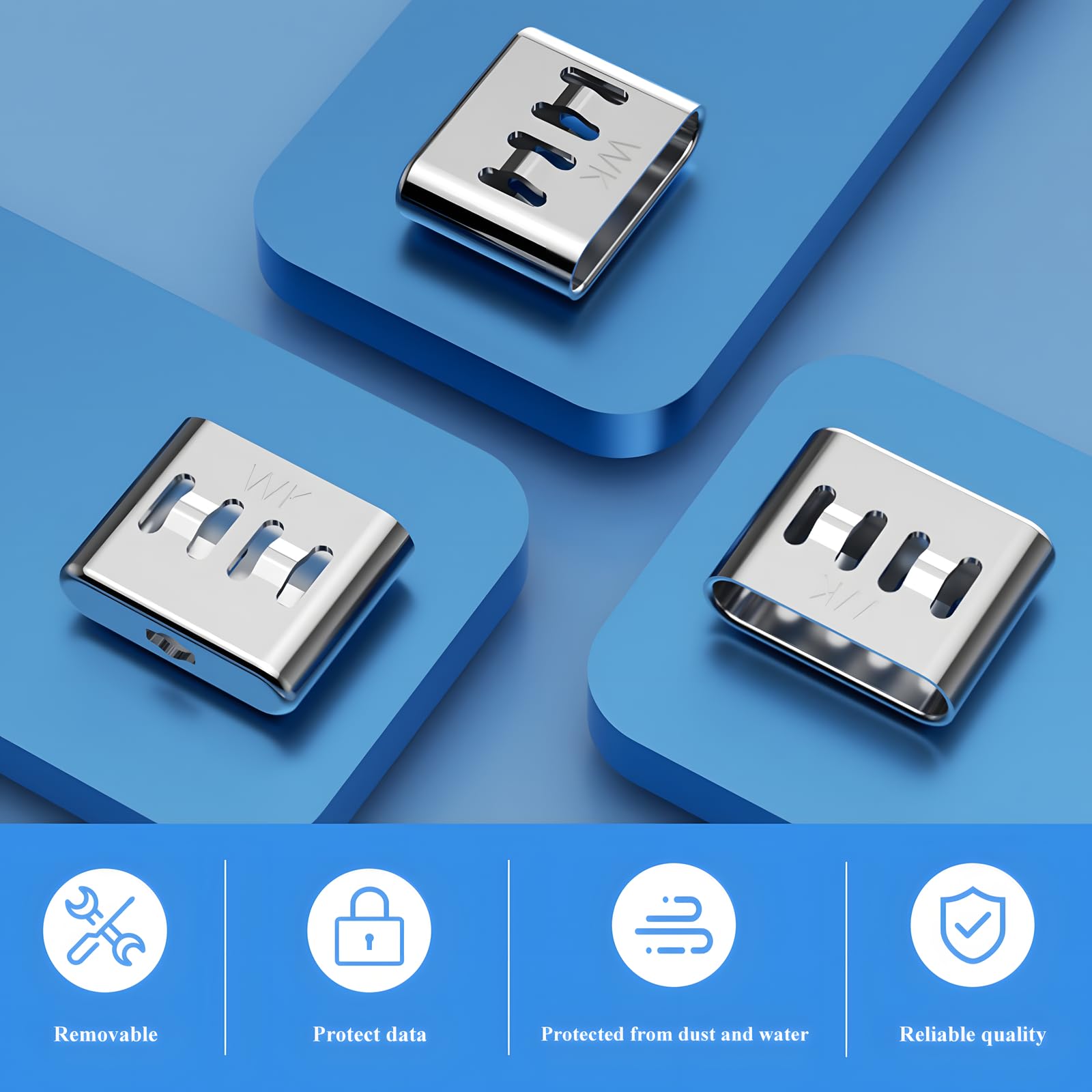 105 cerraduras de seguridad antirrobo USB tipo C con 10 llaves de metal antiroturas, compatibilidad universal para todos los dispositivos tipo C, protección de datos mejorada