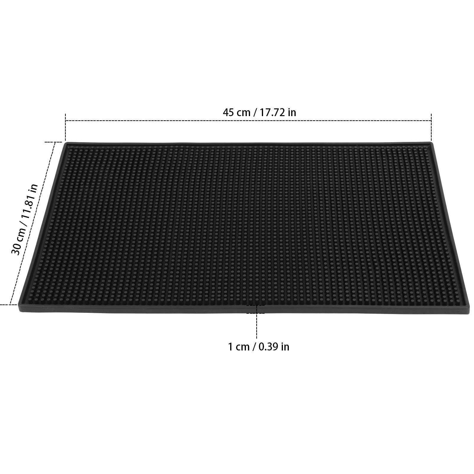 HOZEON Confezione da 3 tappetini da bar in gomma antiscivolo, per bancone, bar, cucina, ristorante, barista, hotel, bevande, mobili, 30,5 x 45,7 cm, colore: nero