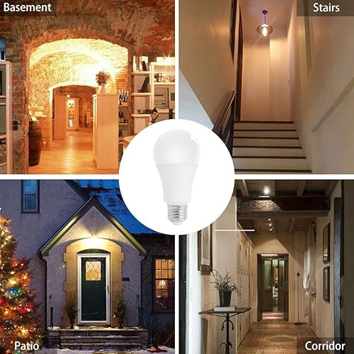 Miniatura 2 de Bombillas con sensor de movimiento de radar, A19 de 12 W (equivalente a 75 vatios), luz diurna E27 para interiores, luces con detector de movimiento