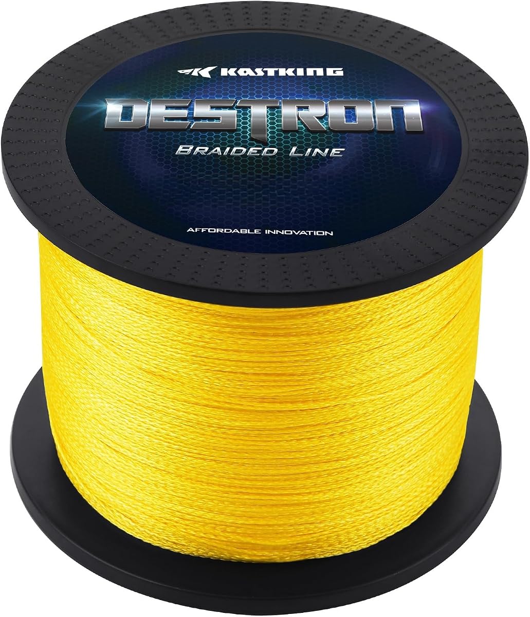 Línea de pesca trenzada KastKing Destron, diámetro ultrafino y alta resistencia | CFT “Tecnología Color Fast”, Altamente resistente a la abrasión, Fuerza de nudo mejorada, Estiramiento y memoria cero, Fundición súper suave