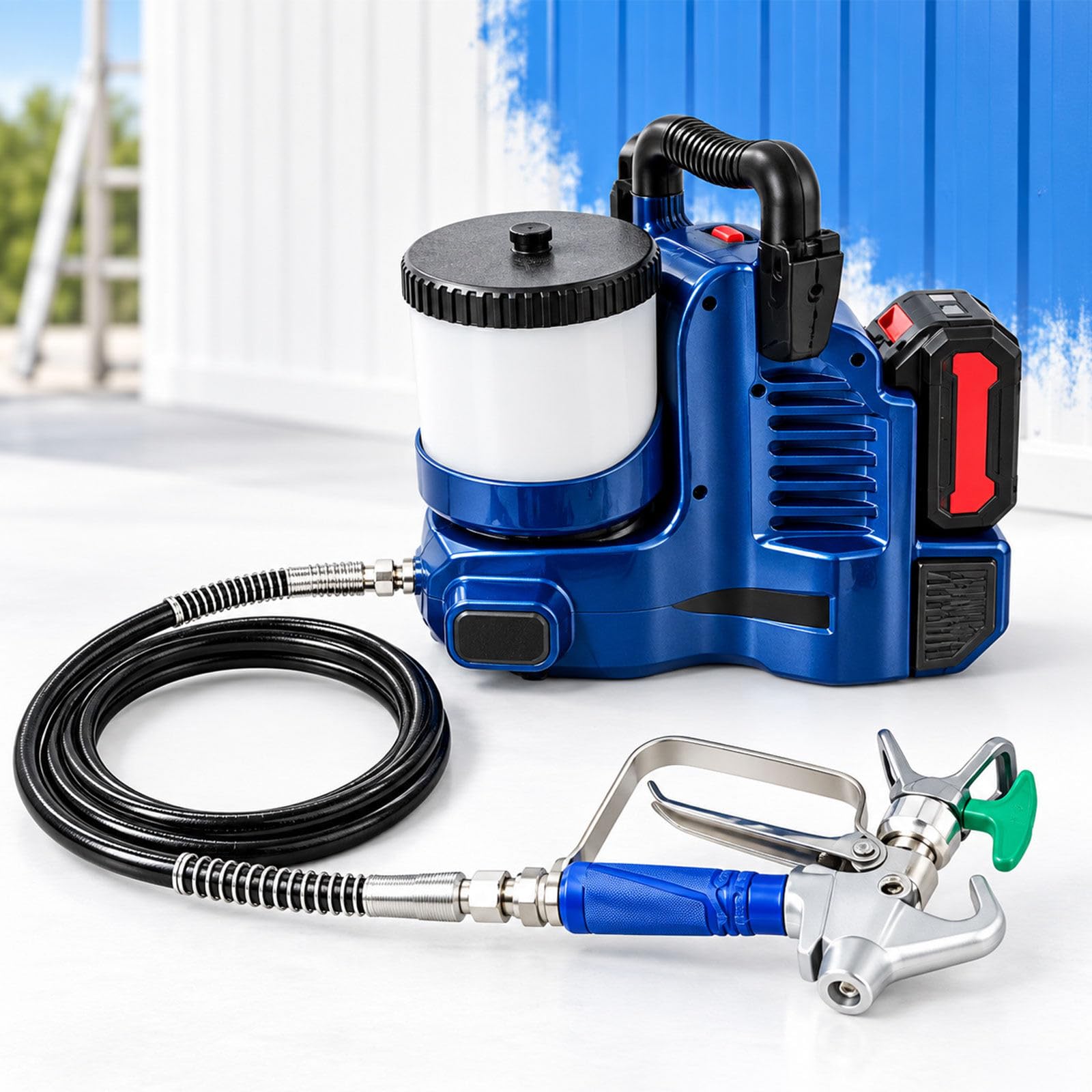 Rociador de Pintura Portátil, Rociador Airless Sin Escobillas de 750W