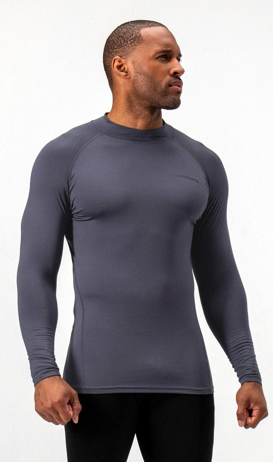 DEVOPS 2 Pack Men's Thermal Turtle Mock Neck Shirts, Compression Long Sleeve Tops and Hoodies - Image 2