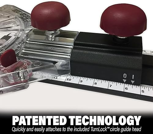 Miniatura 5 de Milescraft Kit de guía circular 1219, plantilla de cortador de círculo para cortarenrutar círculos pequeños y grandes de 1.5 pulgadas hasta 52