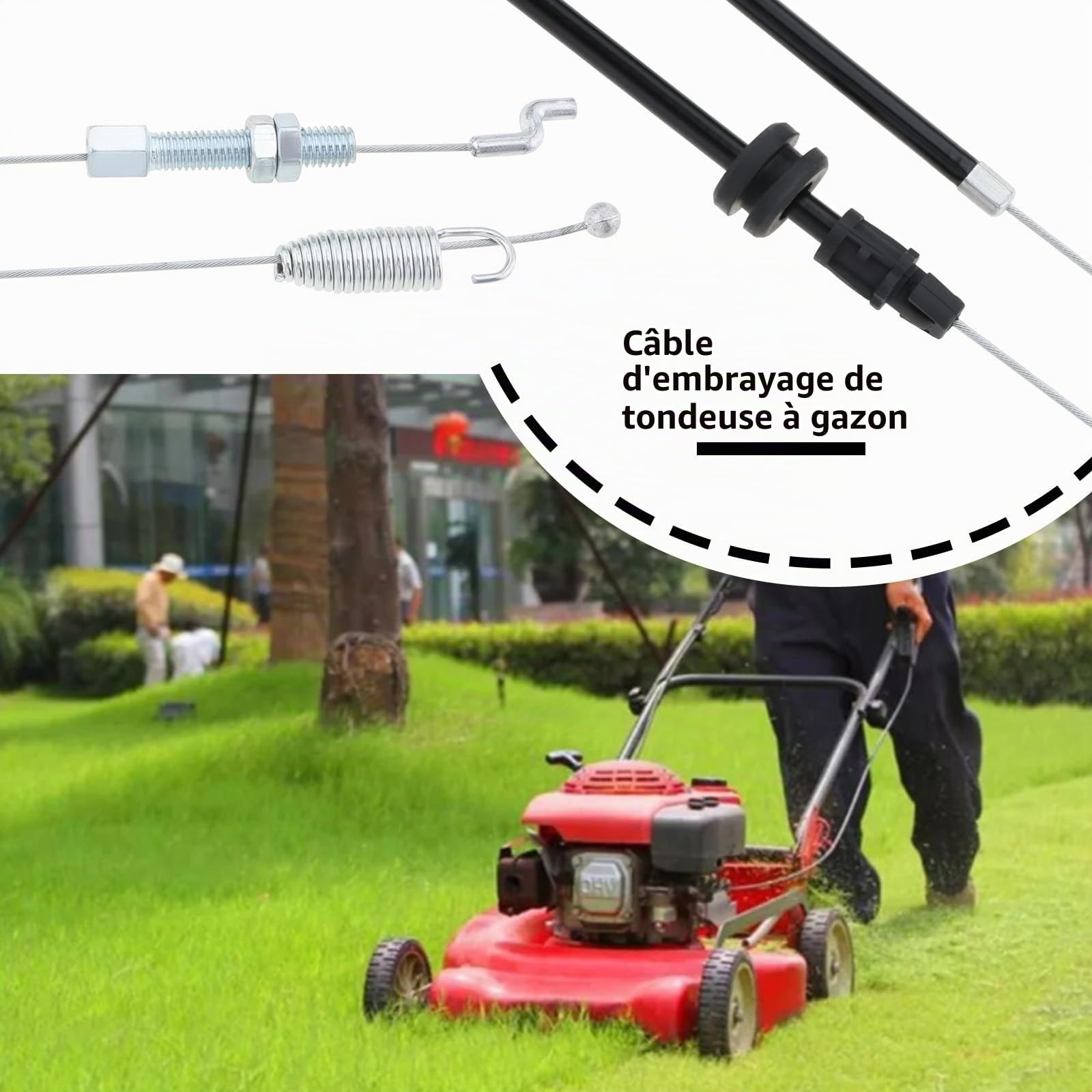 EMSea Câble d'embrayage Câble d'embrayage de Tondeuse à Gazon 381000668/1 Compatible avec Mountfield Compatible avec Castel Garden Compatible avec Champion SP530 SP534 SP535