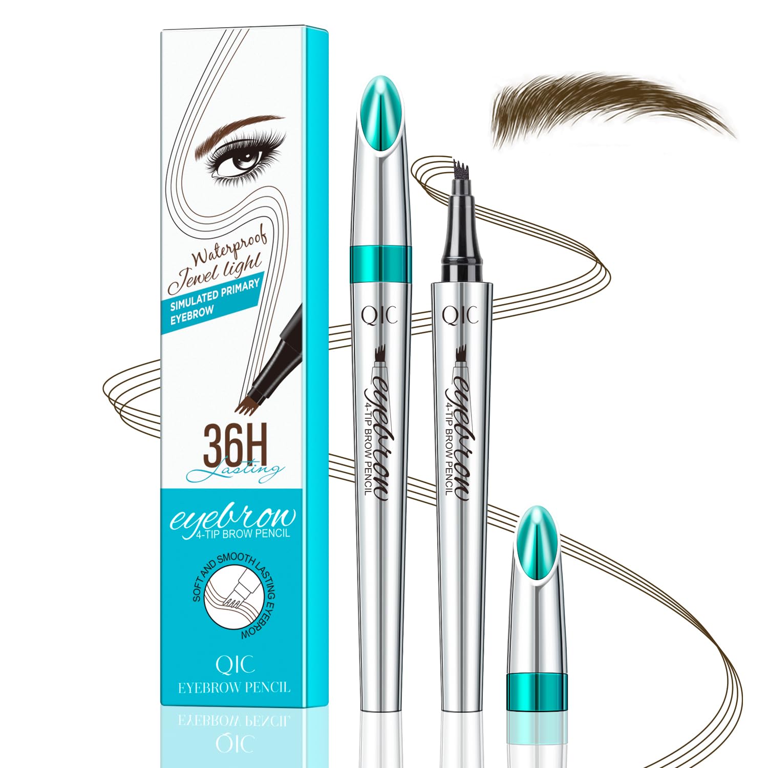 Eyebrow Pencil, Waterproof Eyebrow Pen for Long Lasting Makeup Highly Pigmented Smudge Proof