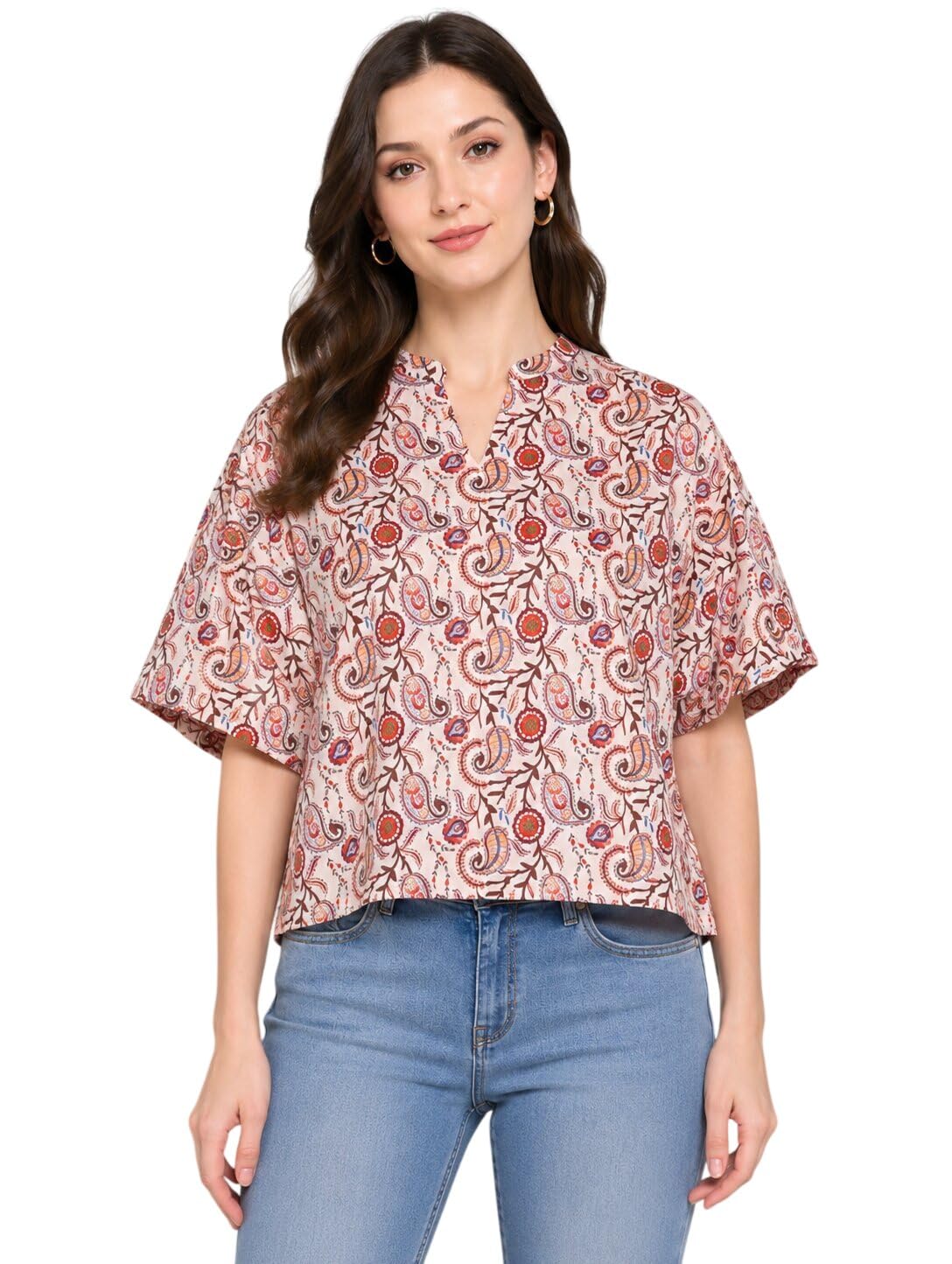 Women Floral Printed Peplum Top | Off Shoulder Puff Sleeve Casual Fashion Top for Women | Aqua | S-image-33