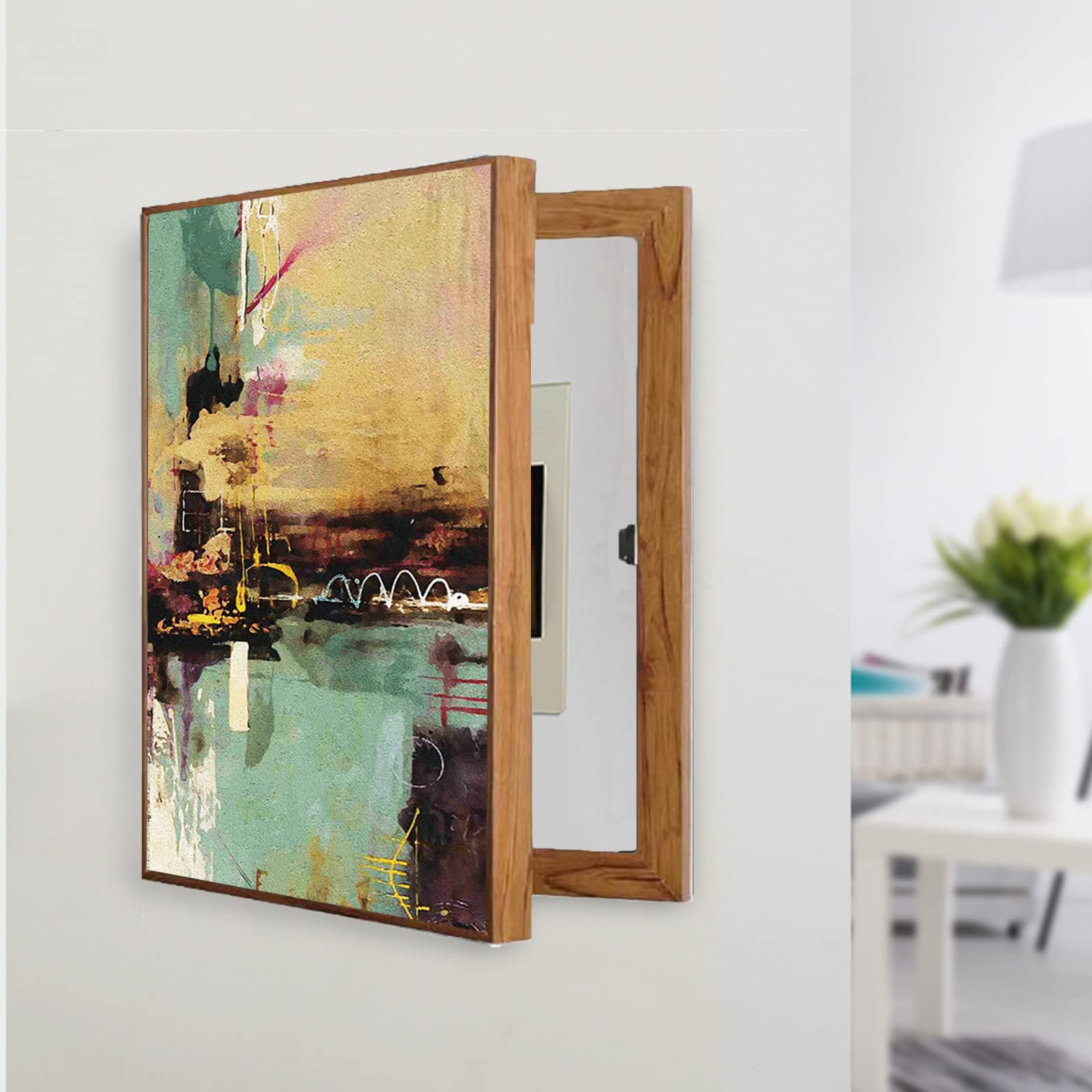 copertura del quadro elettrico, Copertura for scatola elettrica Nascondi bancone Copertura decorativa moderna Scatola elettrica Contatori for scatola Copertura Decorazione Nascondi dipintig,Legno (Co