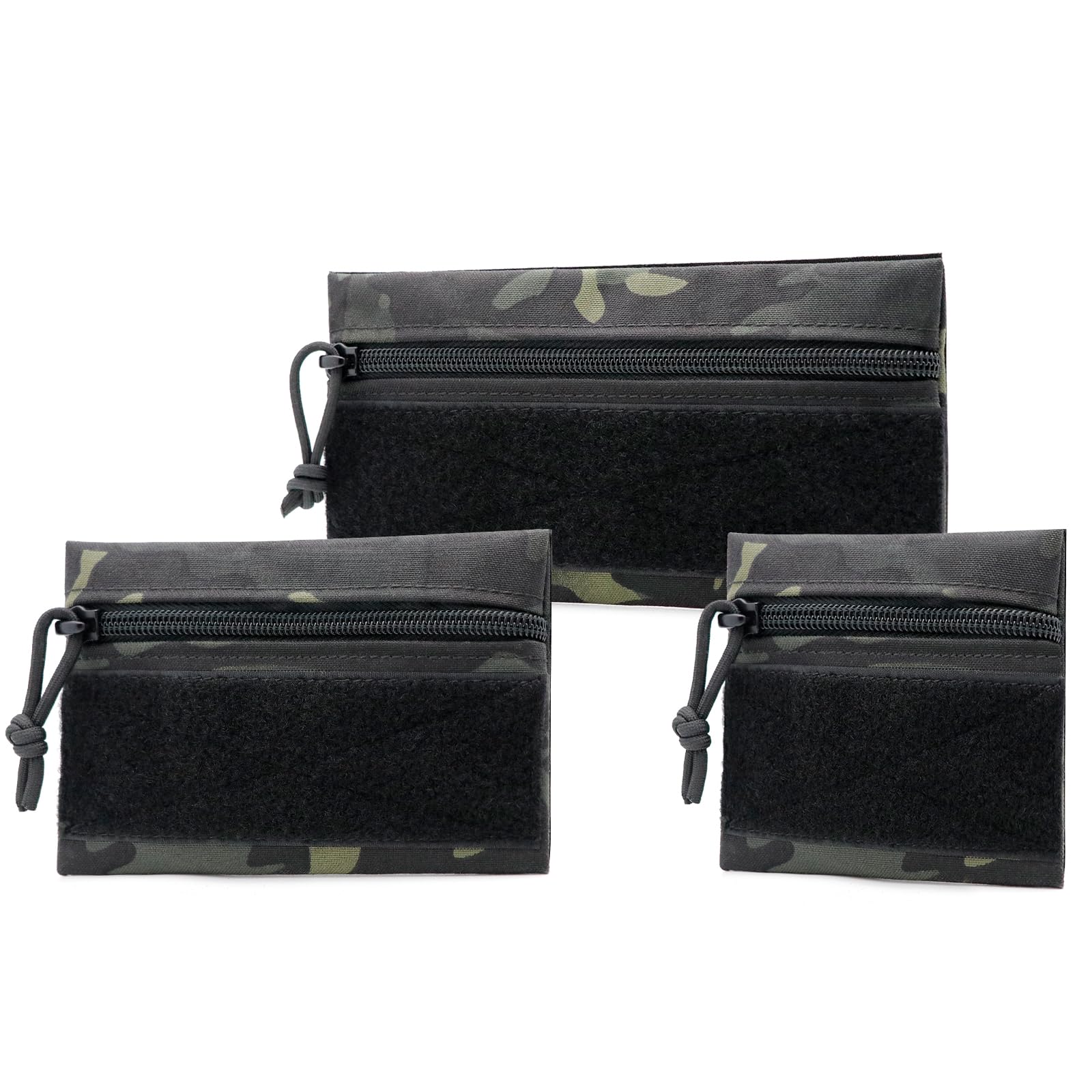 Qavctw 3 Pcs Tactical Admin Pouch with Hook and Loop Storage Bags - Hanging Pouches for Backpack Accessories