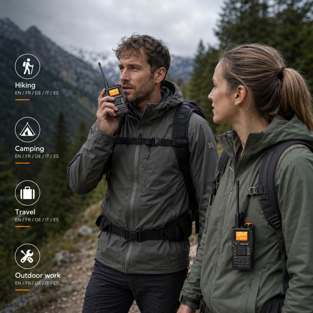 Quansheng UVK5(99) Talkie-Walkie AM/FM/DTMF 200CH 20-1000MHz NOAA Prévisions Météo avec Copie Flash Fréquence Type-C Écran LCD pour Randonnée Camping Voyage Radio Bidirectionnelle (Grey)