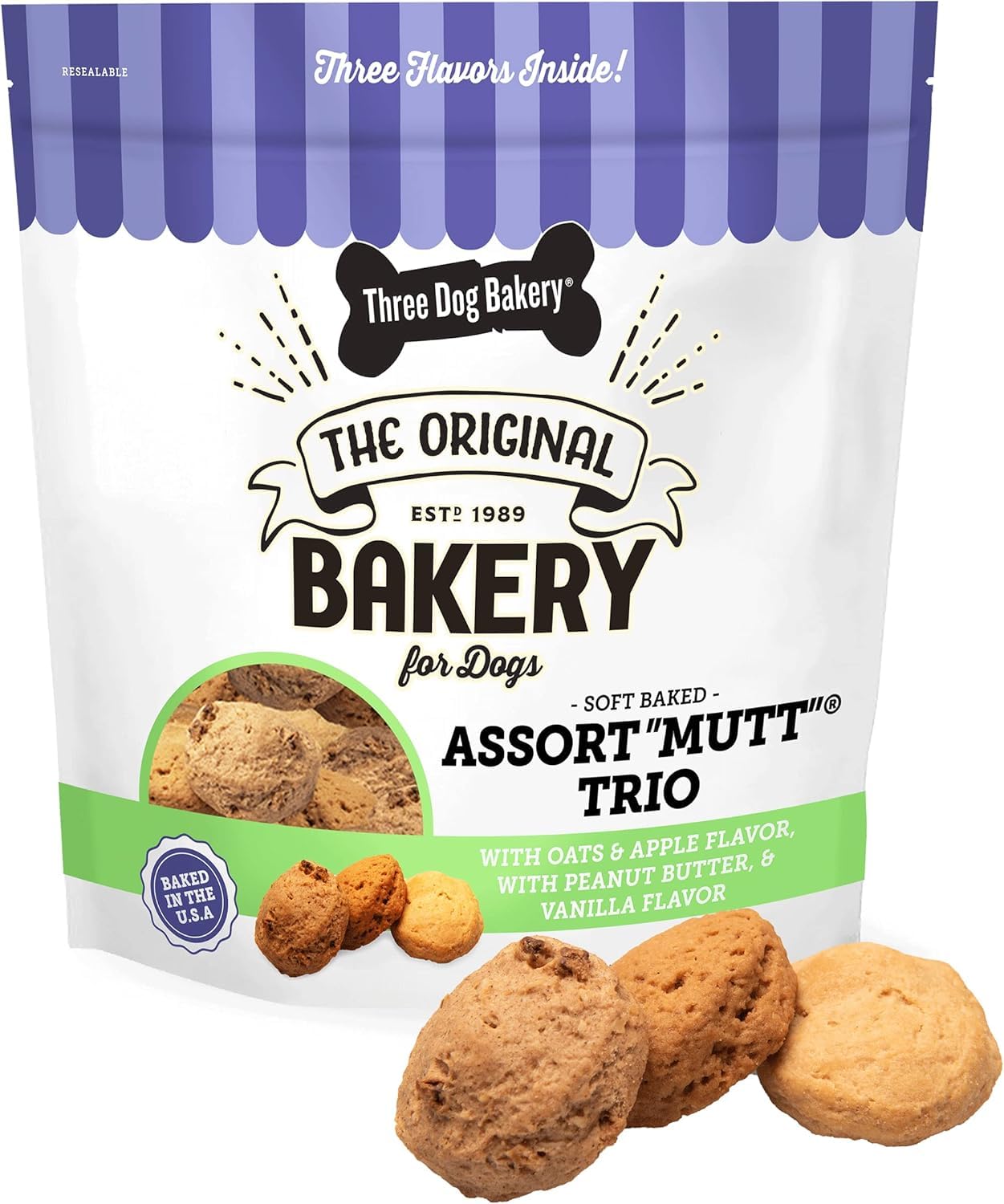 Three Dog Bakery Assort Mutt Trio