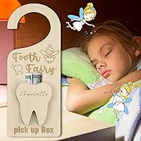 Vista 5 de Percha de puerta de hadas de dientes con soporte para dinero, caja de recogida de hada de dientes, regalo para decoración de habitación de niños
