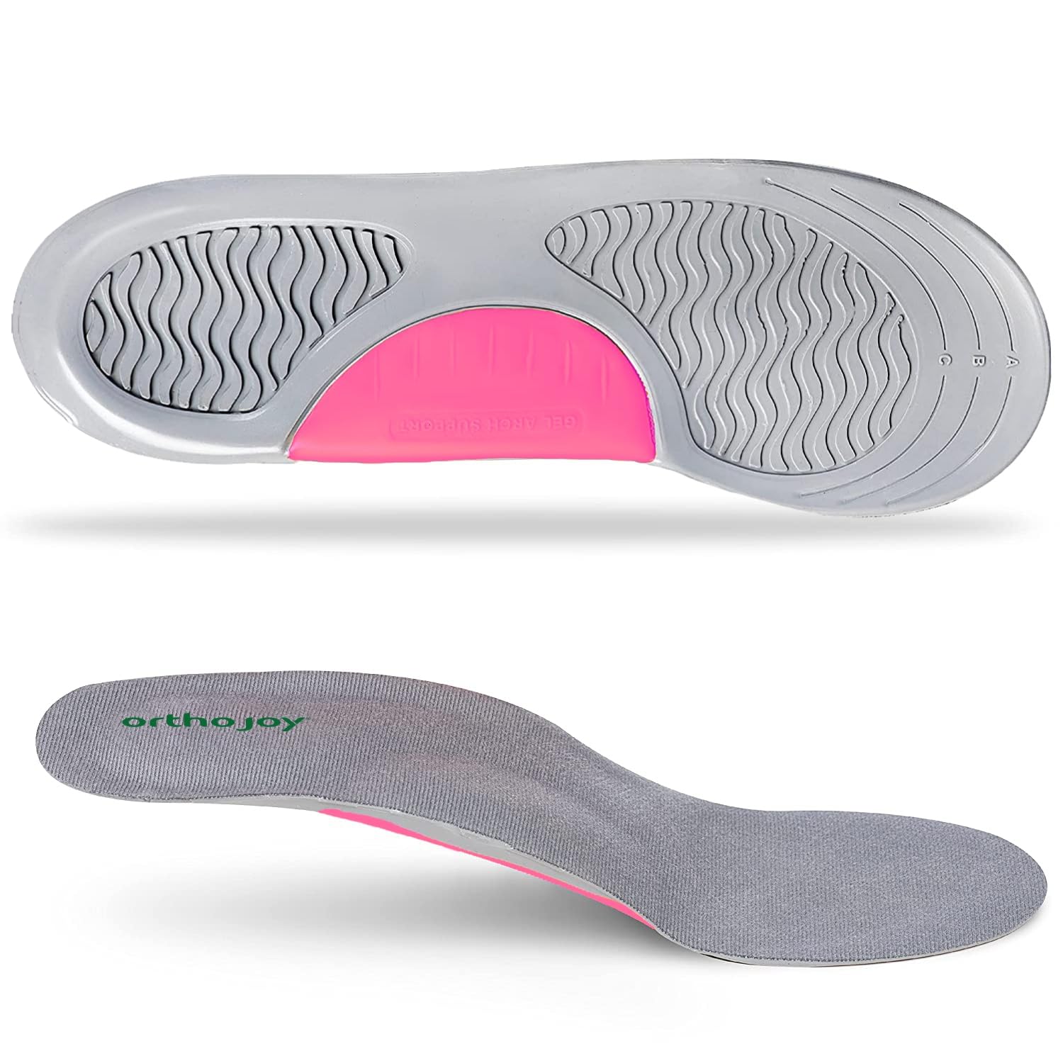 Ortho Joy Arch Support Gel Insoles for Walking, Sports | All Day Comfort Full Length Orthotics for Flat Feet, High Arch, Foot Pain | Trimmable Sole for Every Shoe (Female, 1 Pair) (B0D47FH5NN) Amazon Price History, Amazon Price Tracker