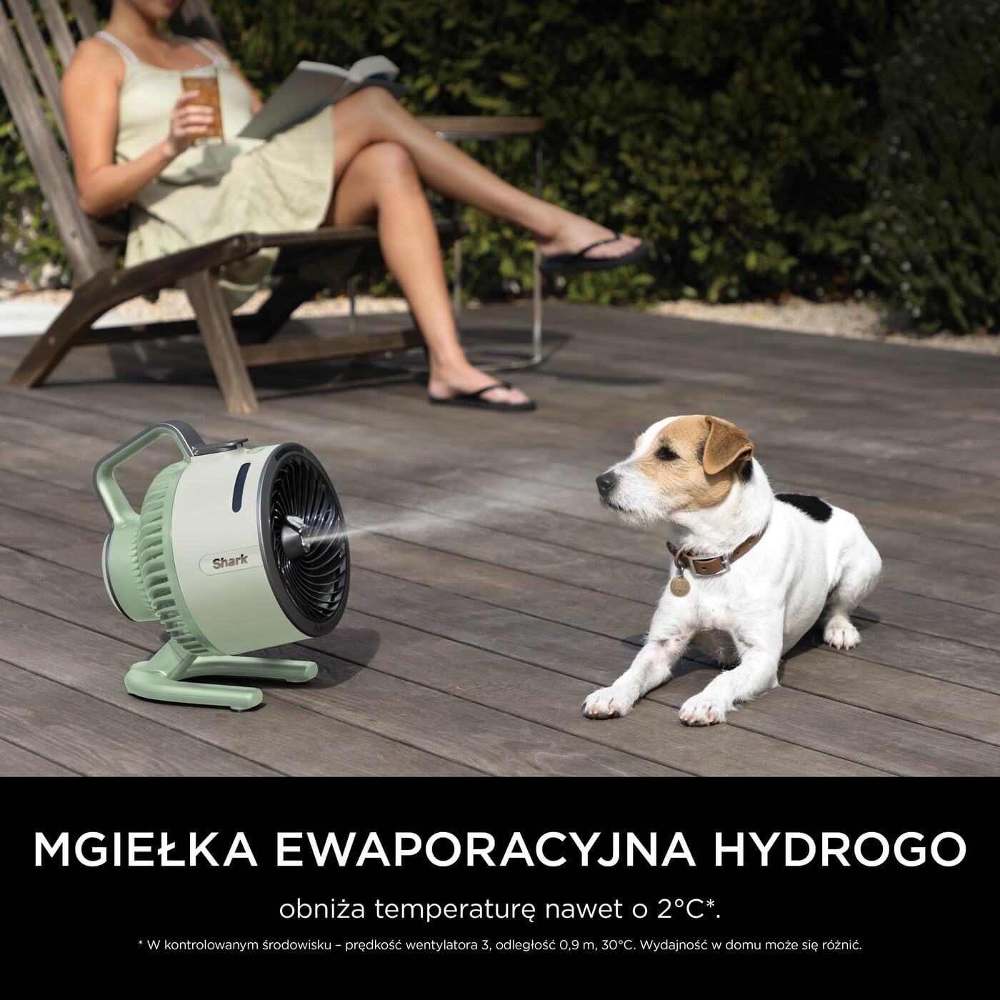 Shark FlexBreeze HydroGo – mocny wentylator przenośny z mgiełką, wewnątrz i na zewnątrz, cichy i trwały, przewodowy i bezprzewodowy, kompaktowy i lekki, 5 poziomów prędkości, Miętowy FA050EUGN | Chłodzenie wewnątrz i na zewnątrz, ciche i trwałe, przewodow
