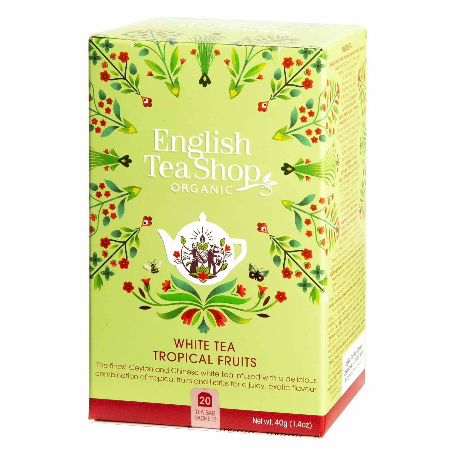 English Tea Shop Organic White Tea Tropical Fruits Lemongrass 20 Bags