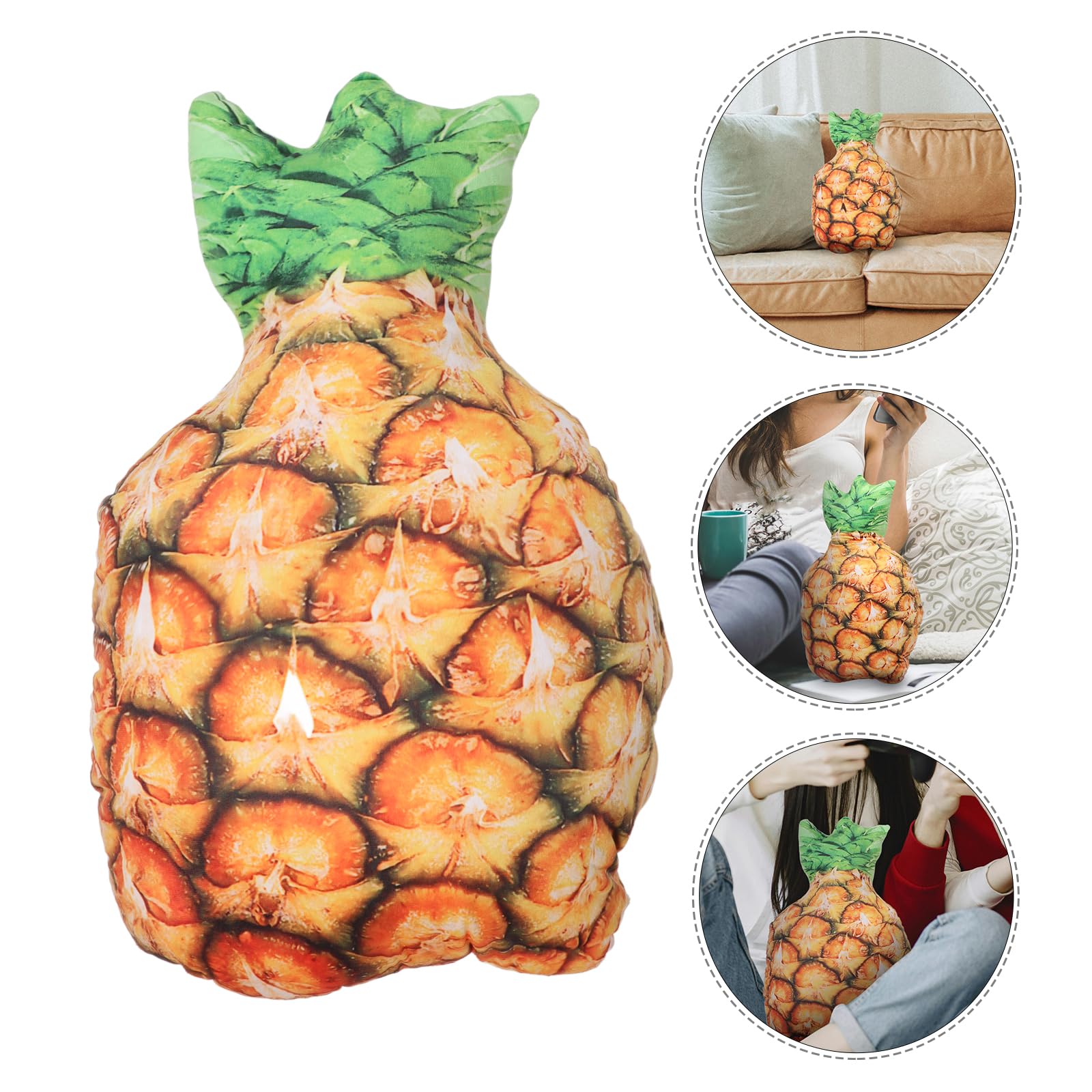 LOGOFUN Pineapple Plush Throw Pillow Simulation Cushions Toy Soft Fruit Shaped Pillows Cushions for Bed Couch Chair Sofa Home Decor